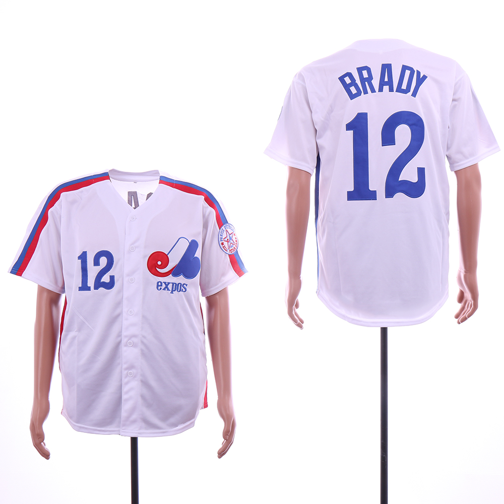 Men Montreal Expos #12 Brady White Throwback MLB Jerseys